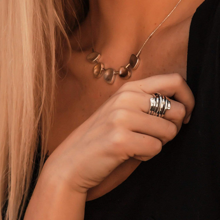 Vintage Silberring im dicken Layer-Design