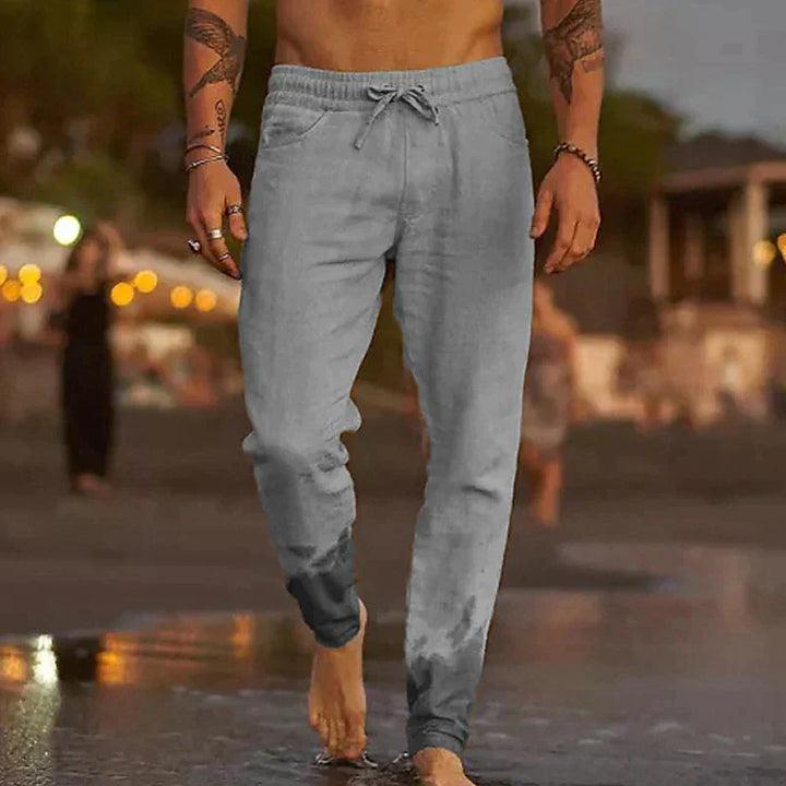 Herren Leinenhose | Leichte Sommerhose mit Kordelzug