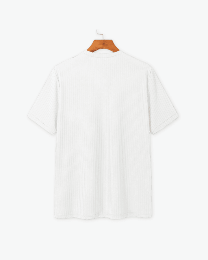 Nico | T-Shirt mit Rundhalsausschnitt und Rippstrick