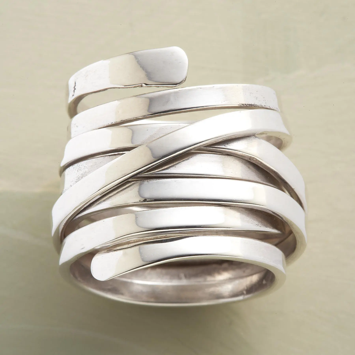 Vintage Silberring im dicken Layer-Design